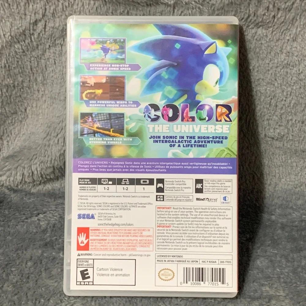 Sonic Colors Ultimate Nintendo Switch SEGA Video Game HAC P AXQ6A USA Physical